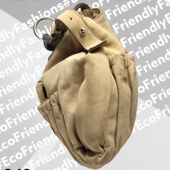 YVES SAINT LAURENT BEIGE LEATHER MOMBASA BAG - Picture 6 of 9